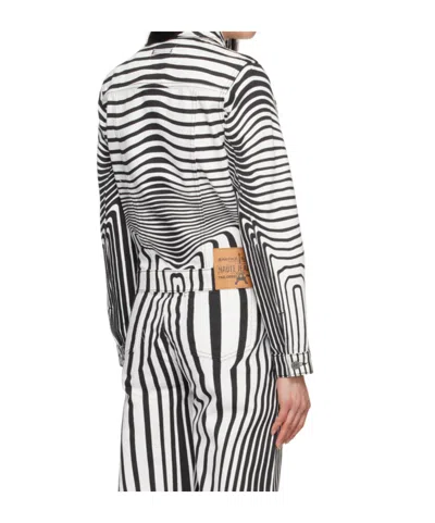 Jean Paul Gaultier Morphing Digital-printed Buttoned Denim Jacket In Black