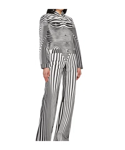 Jean Paul Gaultier Morphing Digital-printed Buttoned Denim Jacket In Black