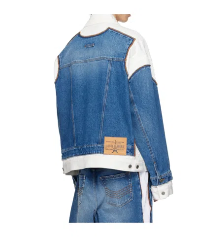 Jean Paul Gaultier Contrasted Denim Jacket In Blue