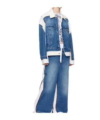 Jean Paul Gaultier Contrasted Denim Jacket In Blue