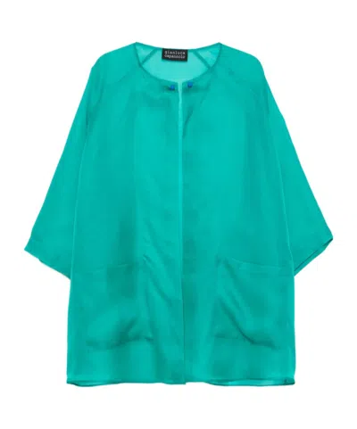 Gianluca Capannolo Silk Coat In Green