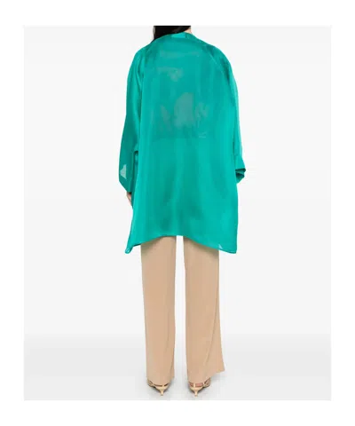 Gianluca Capannolo Silk Coat In Green