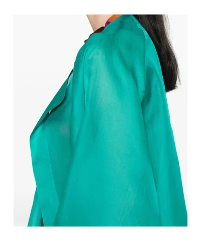 Gianluca Capannolo Silk Coat In Green