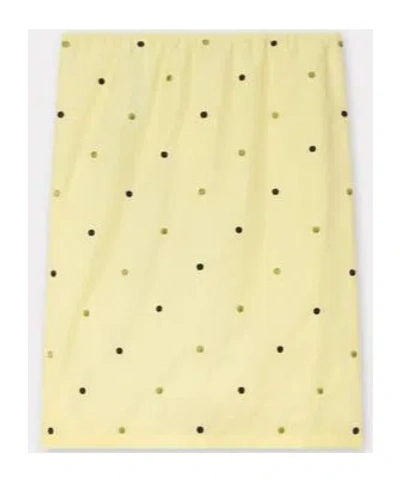 Kenzo Peonies Embroidered Drawstring Skirt In Yellow