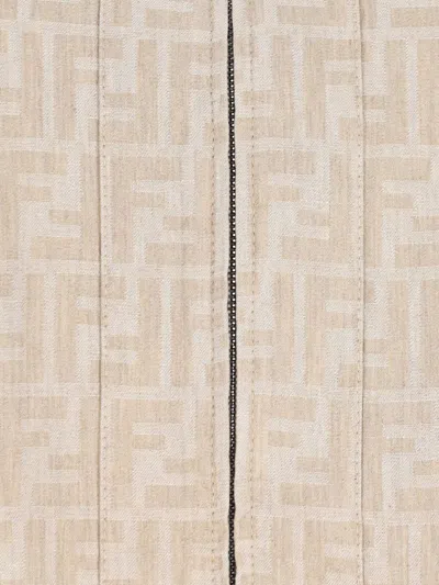 Fendi Ff Chambray Jacket In Neutral