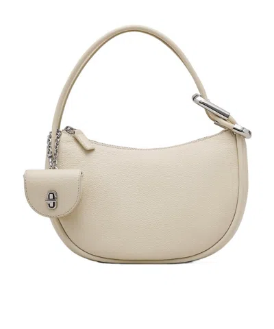Marc Jacobs The Dual Mini Crescent Leather Shoulder Bag In White