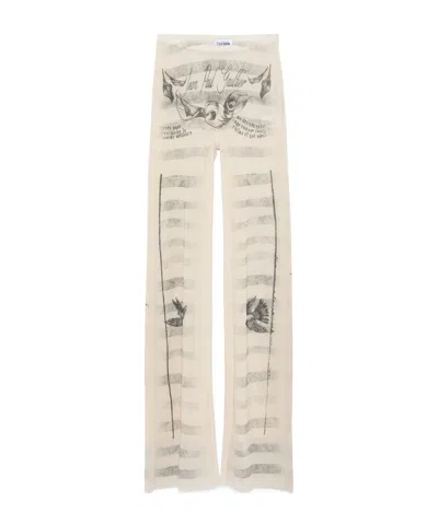 Jean Paul Gaultier The Tattoo Marinière Trousers In White