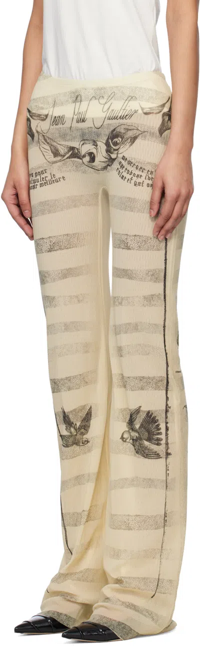 Jean Paul Gaultier The Tattoo Marinière Trousers In White