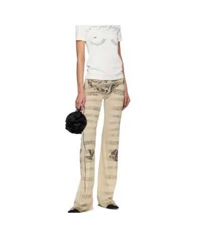 Jean Paul Gaultier The Tattoo Marinière Trousers In White