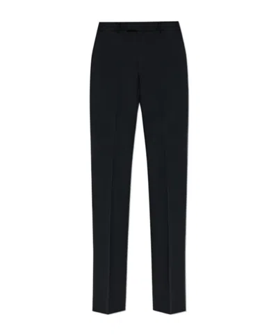 Alexander Mcqueen Creased Straight-leg Trousers In Black