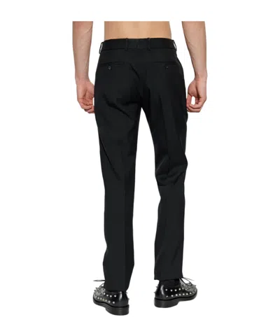 Alexander Mcqueen Creased Straight-leg Trousers In Black