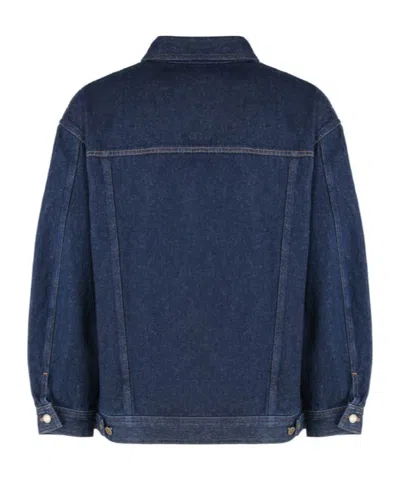 Apc Cropped Denim Jacket With Classic Collar In White