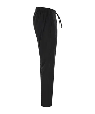 Herno Resort Trousers In Pleated Jersey In Black