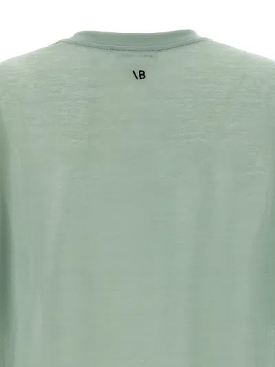 Victoria Beckham Embroidered Logo Crew Neck T-shirt In Green