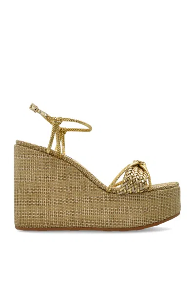 Casadei Raffia Platform Espadrilles In Multi