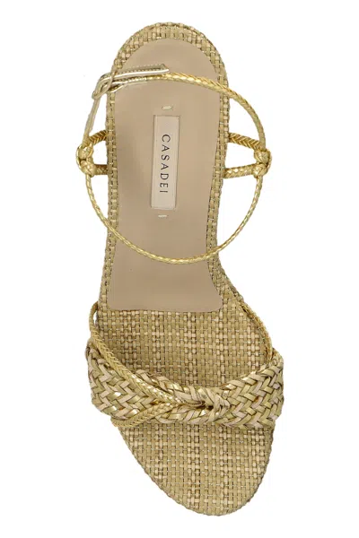 Casadei Raffia Platform Espadrilles In Multi