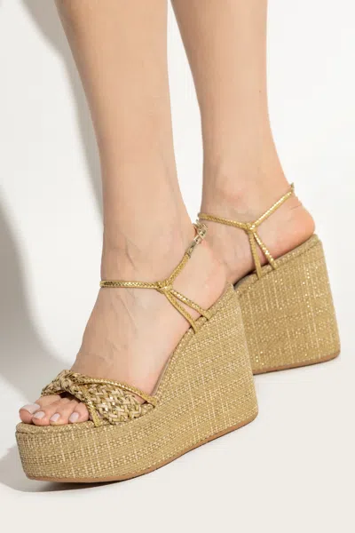 Casadei Raffia Platform Espadrilles In Multi