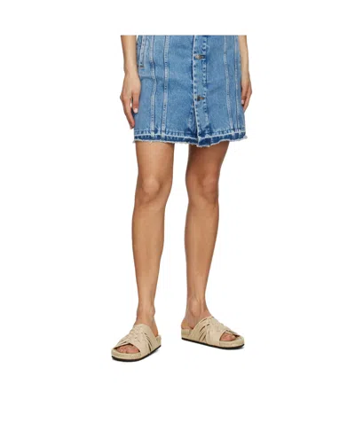 Stella Mccartney Braided Slides In Neutral