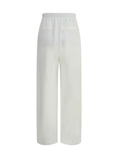 Brunello Cucinelli White Pants With Elastic Drawstring Waist In White
