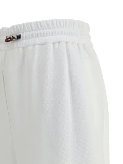 Brunello Cucinelli White Pants With Elastic Drawstring Waist In White