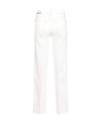 7 For All Mankind Calie Straighnt Cropped Jeans In White