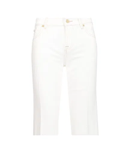 7 For All Mankind Calie Straighnt Cropped Jeans In White