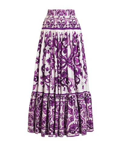 Dolce & Gabbana Maxi Skirt Dg In Purple