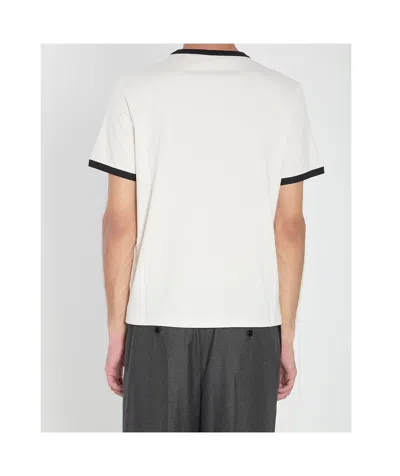 Celine Slim-fit Logo-flocked Cotton-jersey T-shirt In White