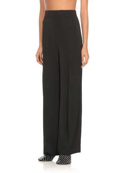 Jil Sander Rayon-silk Twill Trousers In Black