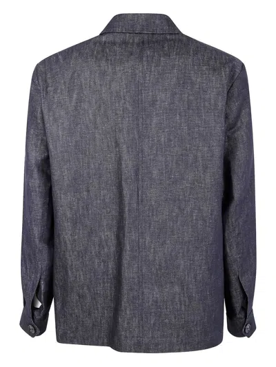 Pt01 Button-down Jacket In Blue