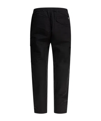 C.p. Company Relaxed Fit Straight Pants With Cargo Pocket Detail In Black