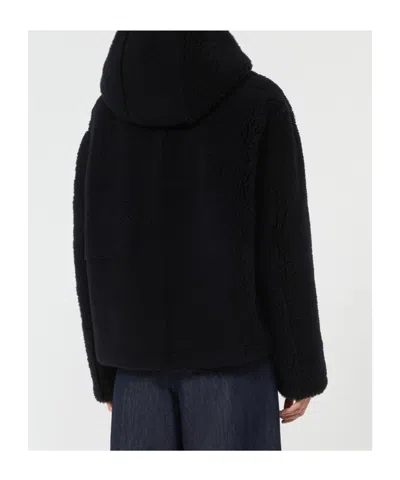 Max Mara Hooded Jacket In Black