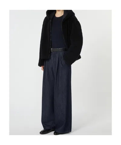 Max Mara Hooded Jacket In Black