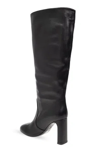 Stuart Weitzman Babette Leather Tube Boot In Black
