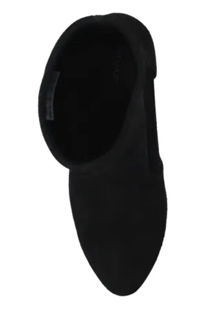 Stuart Weitzman Flareblock Womens Suede Pull On Ankle Boots In Black