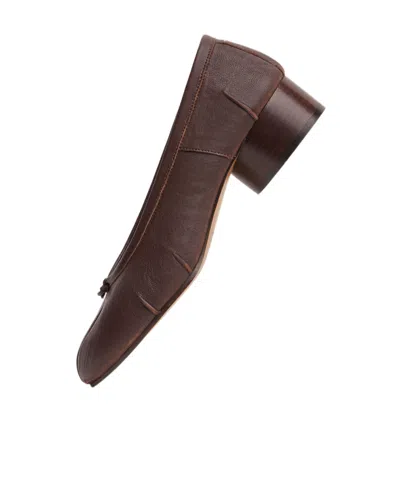 Maison Margiela Tabi Ballet Flats In Viola Suede In Animal Print