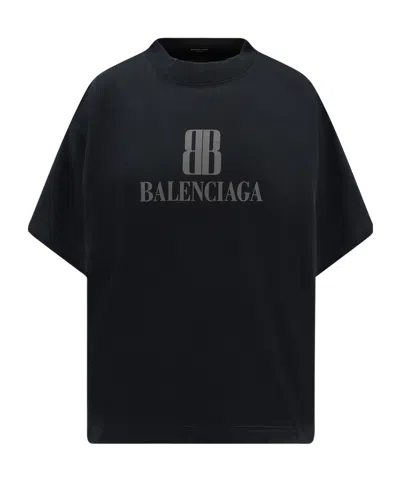 Balenciaga Black Nano Bb Cropped T-shirt