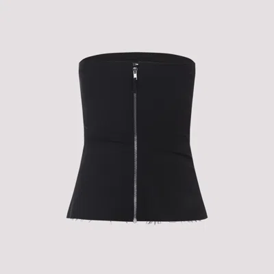 Rick Owens Women's Stretch Denim Bustier Top In Black
