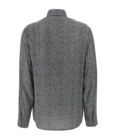 Ermanno Scervino Herringbone Shirt Adorned With Rhinestone Details In Multi