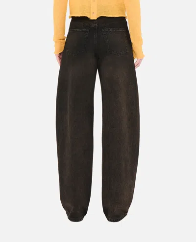 Haikure 'korea' Grey Jeans With Faded Effect And Logo Patch On The Back In Cotton Woman In Black