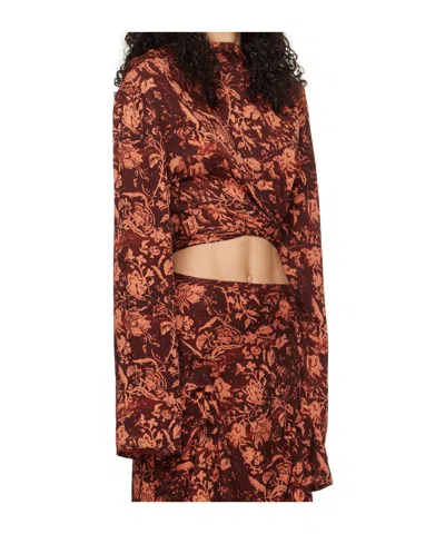 Jade Cropper Asymmetric T-shirt In Brown