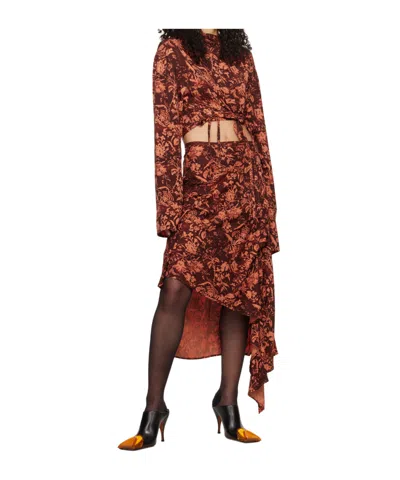 Jade Cropper Asymmetric T-shirt In Brown