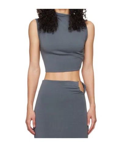 Jade Cropper Asymmetric T-shirt In Gray