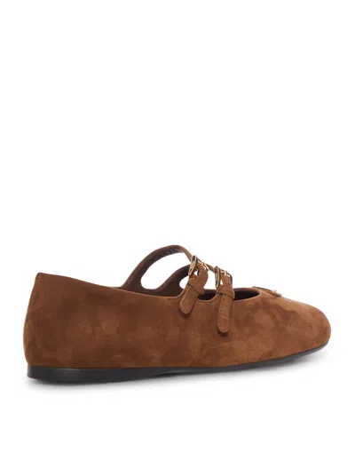 Prada Women Suede Ballerinas In Brown