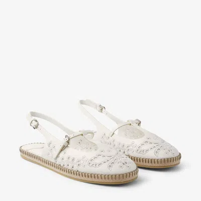 Jimmy Choo Amiee Slingback Espadrilles In White