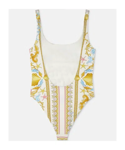 Versace Underwater Barocco One-piece Swimsuit In Yellow
