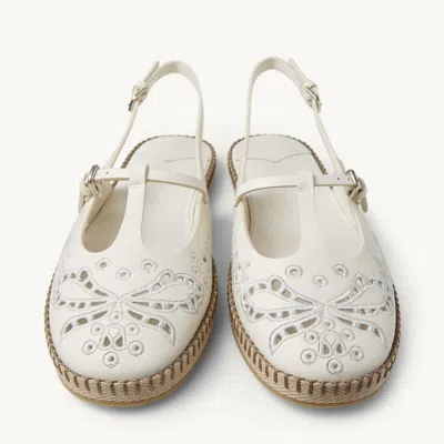 Jimmy Choo Amiee Slingback Espadrilles In White