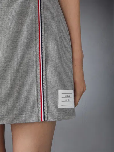 Thom Browne Waffle Cotton Mini Skirt In Gray