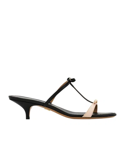 Ferragamo Kitten-heel Sandals With Bow T-strap In Multi
