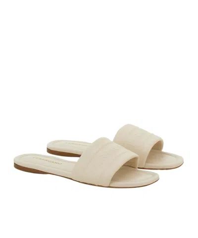 Ferragamo Slide With Logo In White